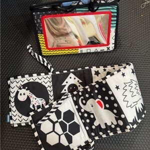 Black and White Baby Activity Book and stand